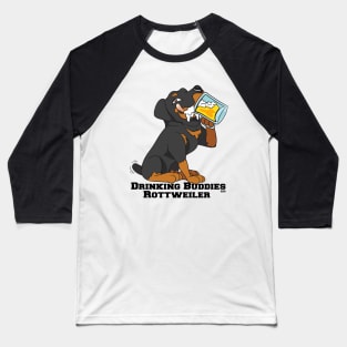 Rottweiler Dog Beer Drinking Buddies Series Cartoon Baseball T-Shirt